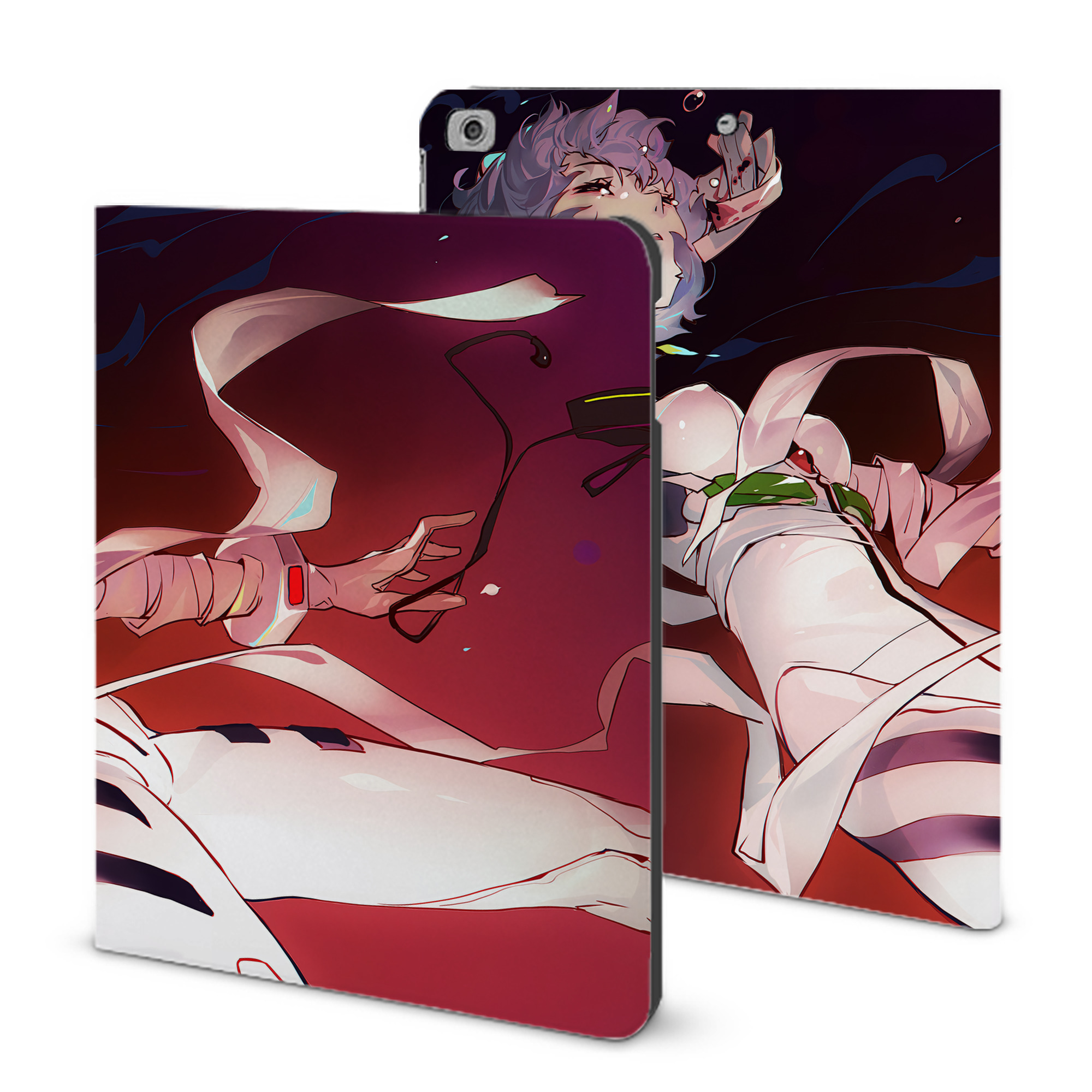 （画像用） EVA 新世紀エヴァンゲリオン IPad ケース ブック型 PUレザー TPU 耐衝撃 軽量 薄型 ペン収納なし 全面保護 IPad 各モデル対応